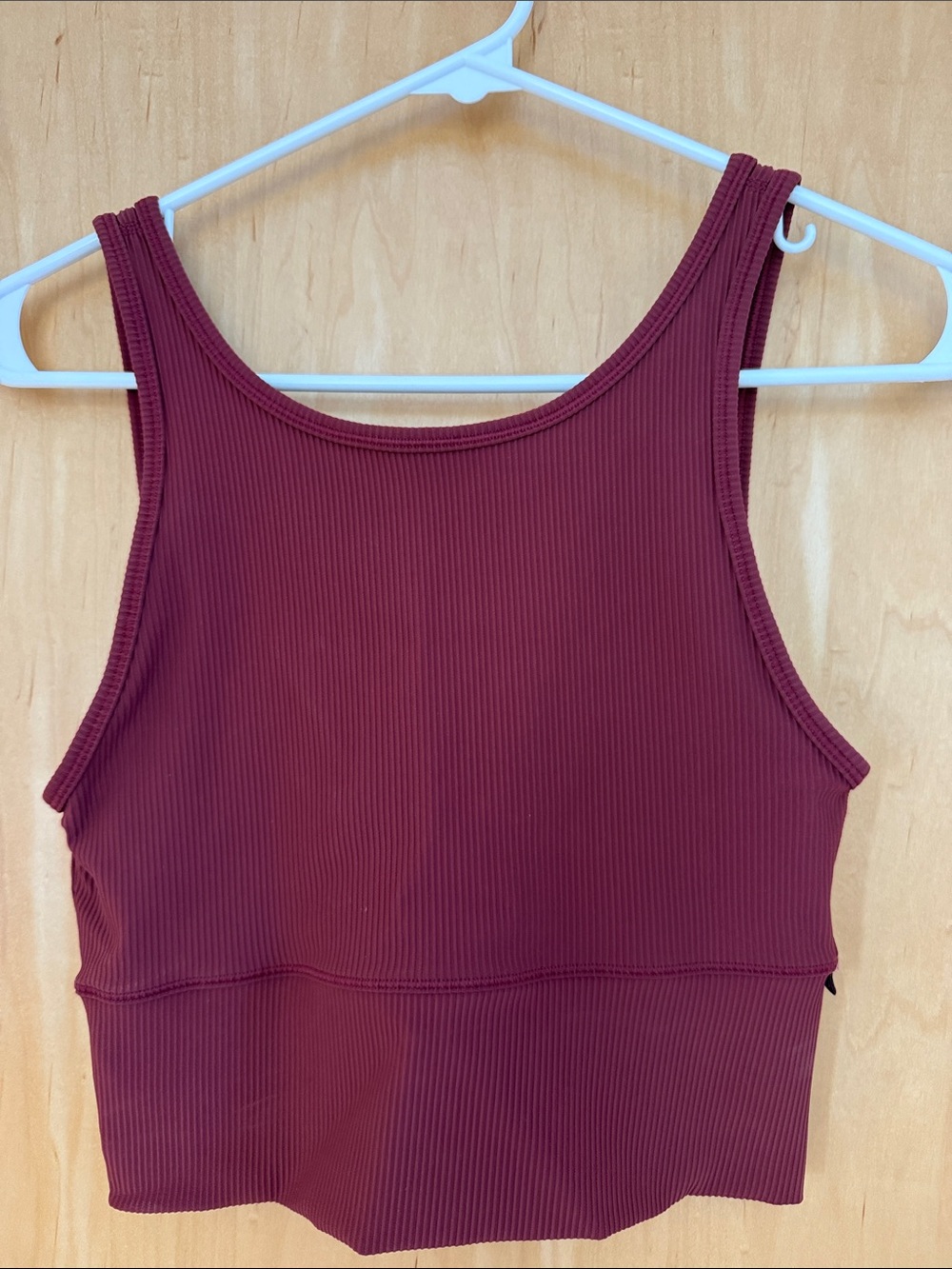 lululemon athletica Ribbed Cropped Tank Top in Burgundy